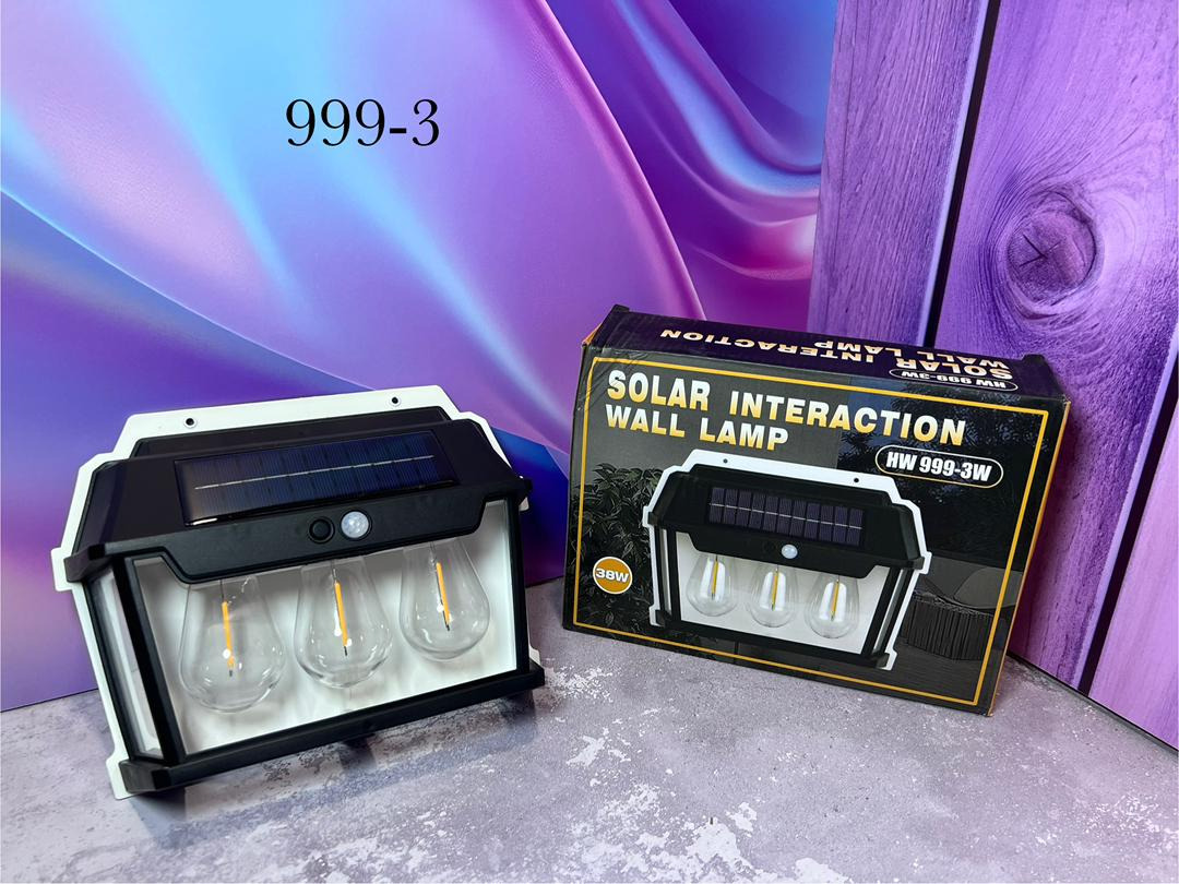 💡 چراغ دیواری خورشیدی سنسوردار 999-3